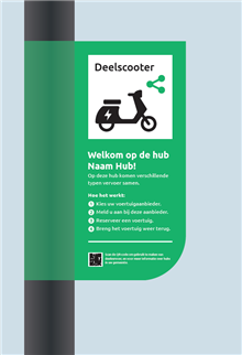 Hub Info vervoer bord 200x430x25mm Ø48 Ral 6024