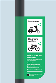 Hub Info vervoer bord 200x600x25mm Ø48 Ral 6024