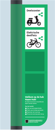 Hub Info vervoer bord 200x940x25mm Ø48 Ral 6024